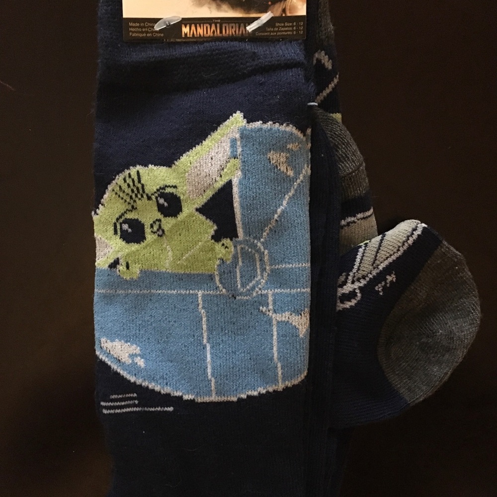 New Star Wars Mandalorian dark blue socks.